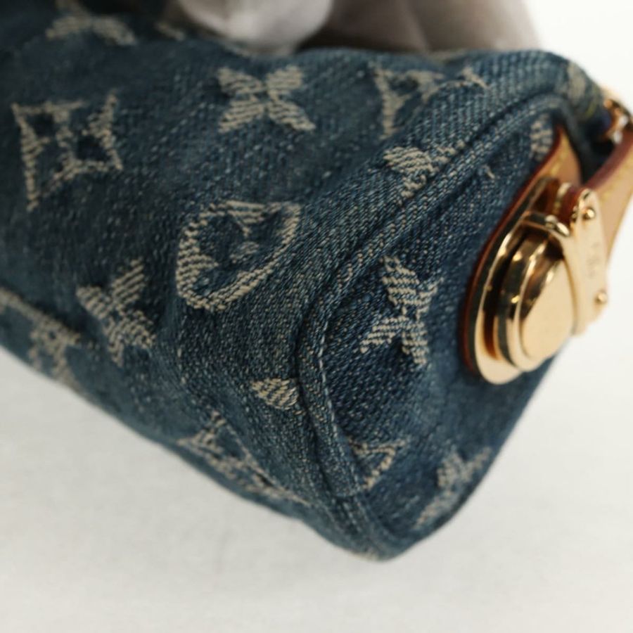 【日本直送】路易威登 Monogram Denim Trousse Speedy GM 手拿包 藍色 M95081 LV Auth am9350V-15