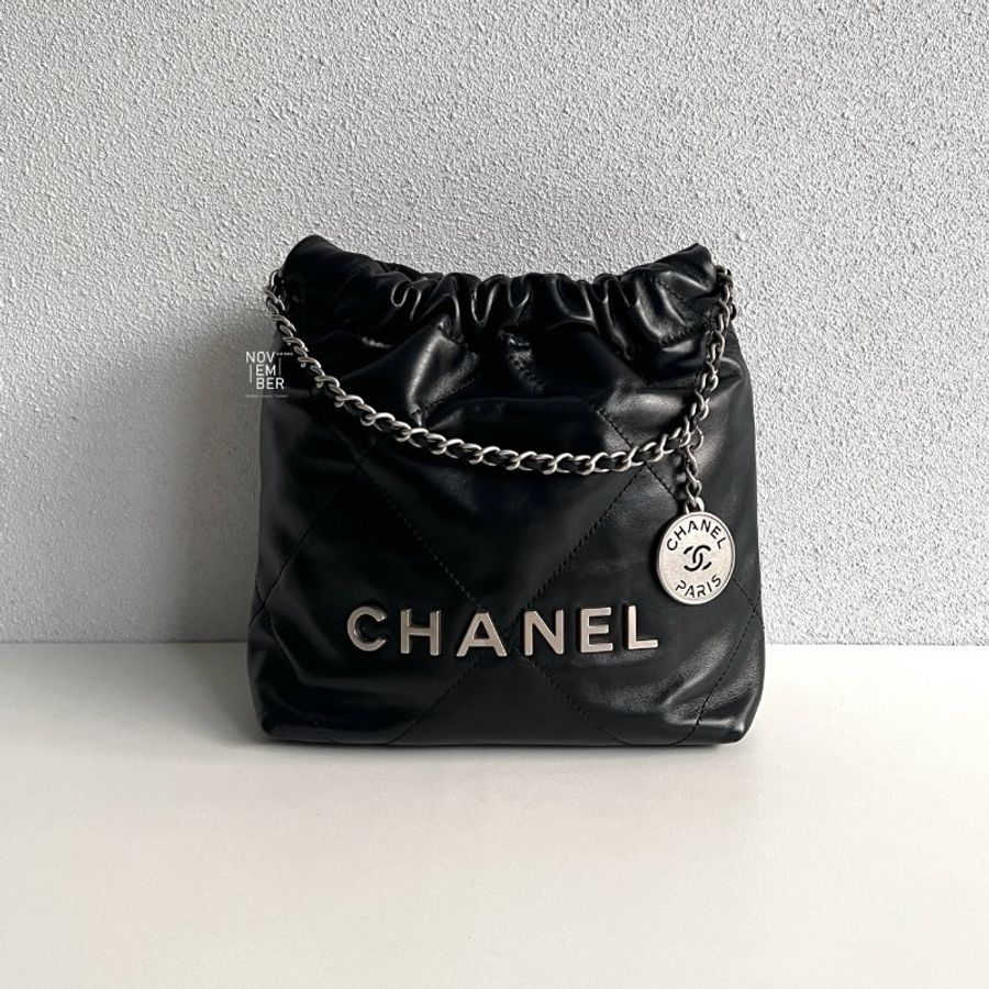 99新🆕 Chanel 香奈兒 22 bag mini 黑色銀釦-0