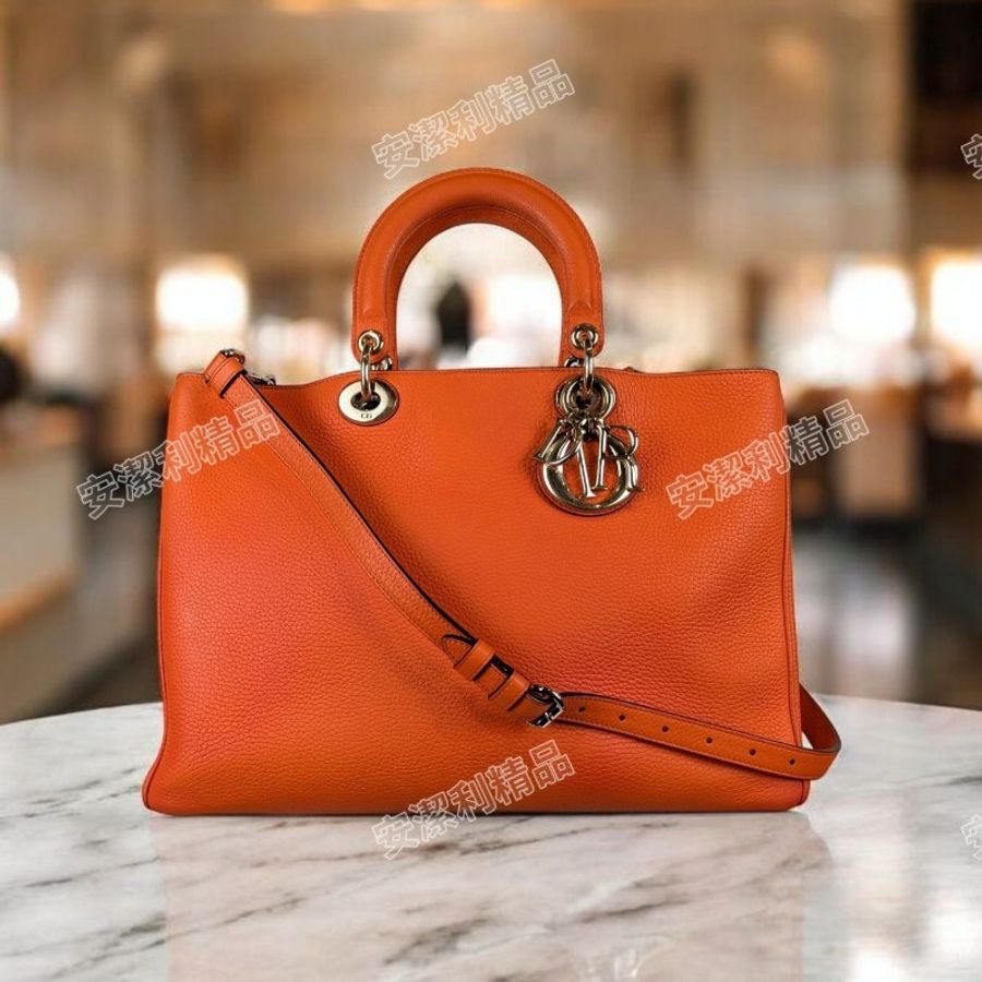 莉亞精品♡Dior Diorissimo 托特 橘 九新美包-0