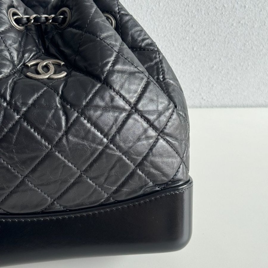 99新🆕 Chanel 香奈兒 流浪後背包 黑金小號-6