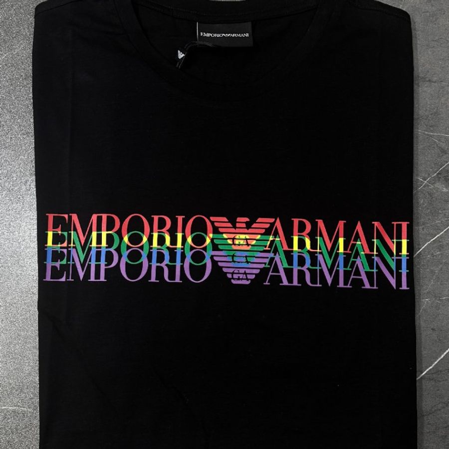🚨 雙11最後倒數・今晚錯過等明年!【EMPORIO ARMANI 阿曼尼】炫彩LOGO T恤-1