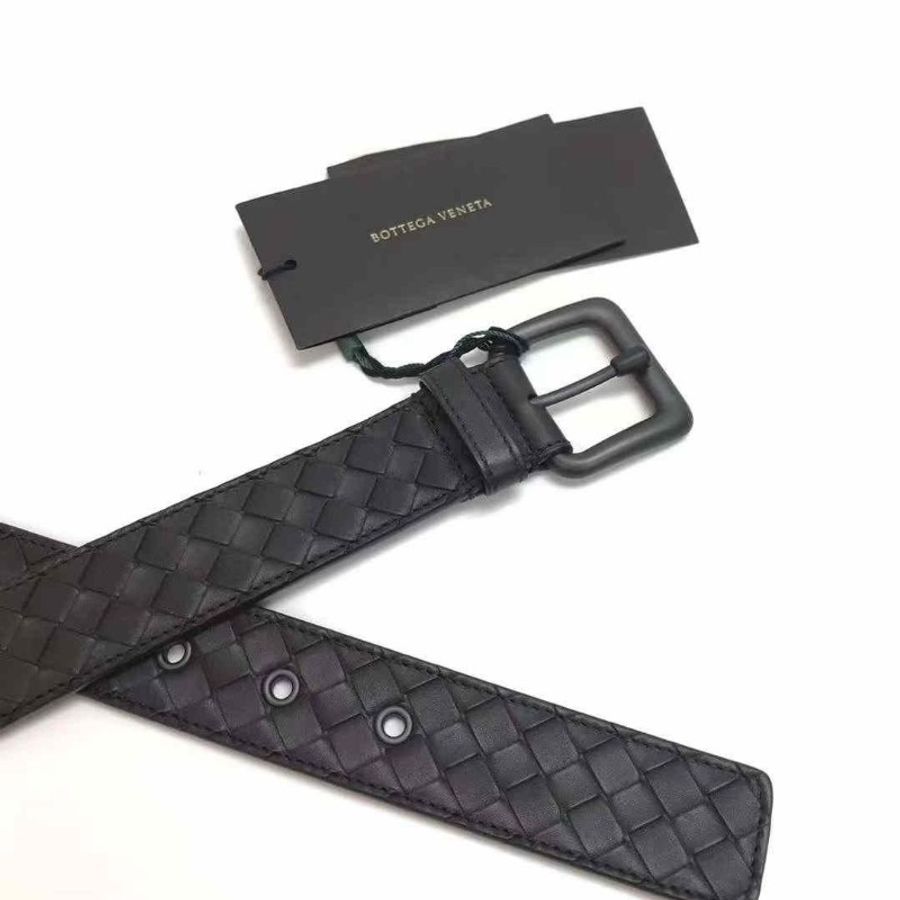 Bottega Veneta BV Intrecciato織皮紋腰帶 深咖啡色 95cm-2