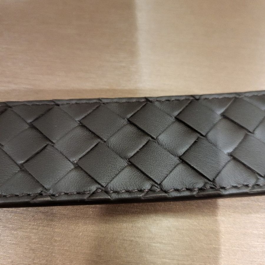 Bottega Veneta BV Intrecciato織皮紋腰帶 深咖啡色 95cm-5