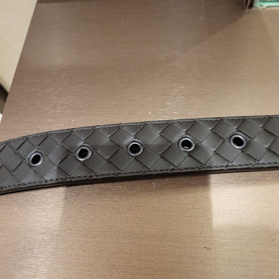 Bottega Veneta BV Intrecciato織皮紋腰帶 深咖啡色 95cm-6
