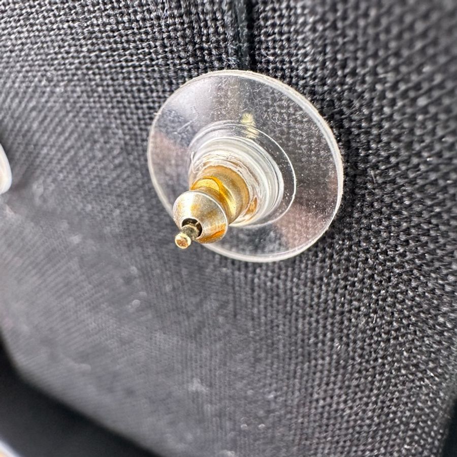 CHANEL 雙C Logo 金色麻花拼水鑽 耳環-10