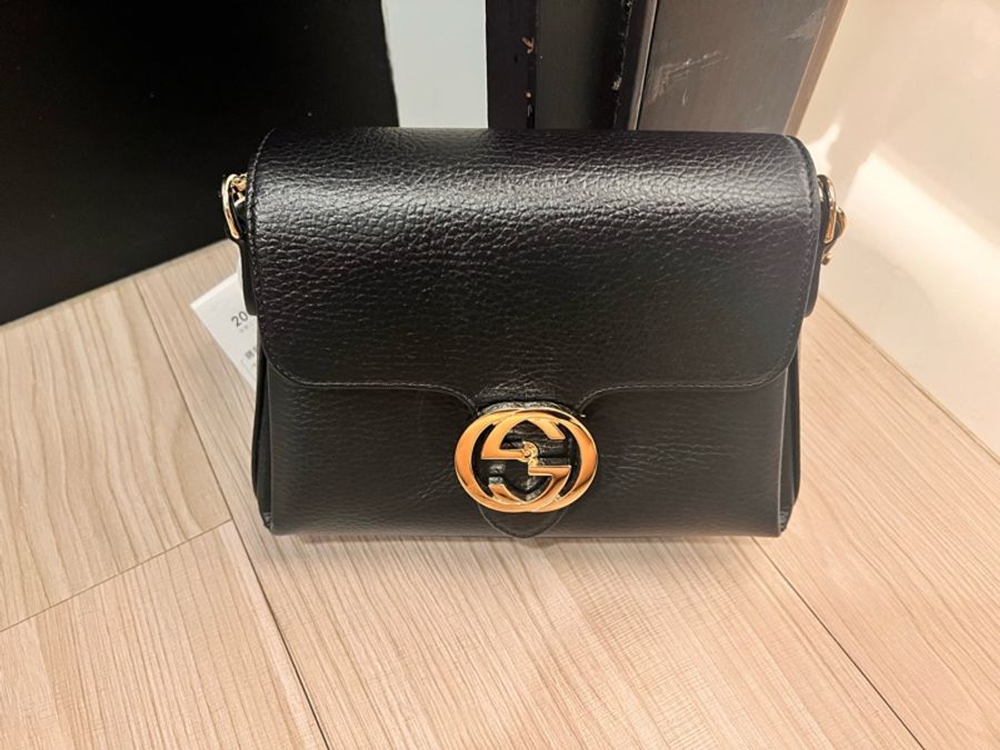 《出清換現金‼️》 Gucci 黑色雙logo蛋糕斜背包/黑色/鏈條包-0