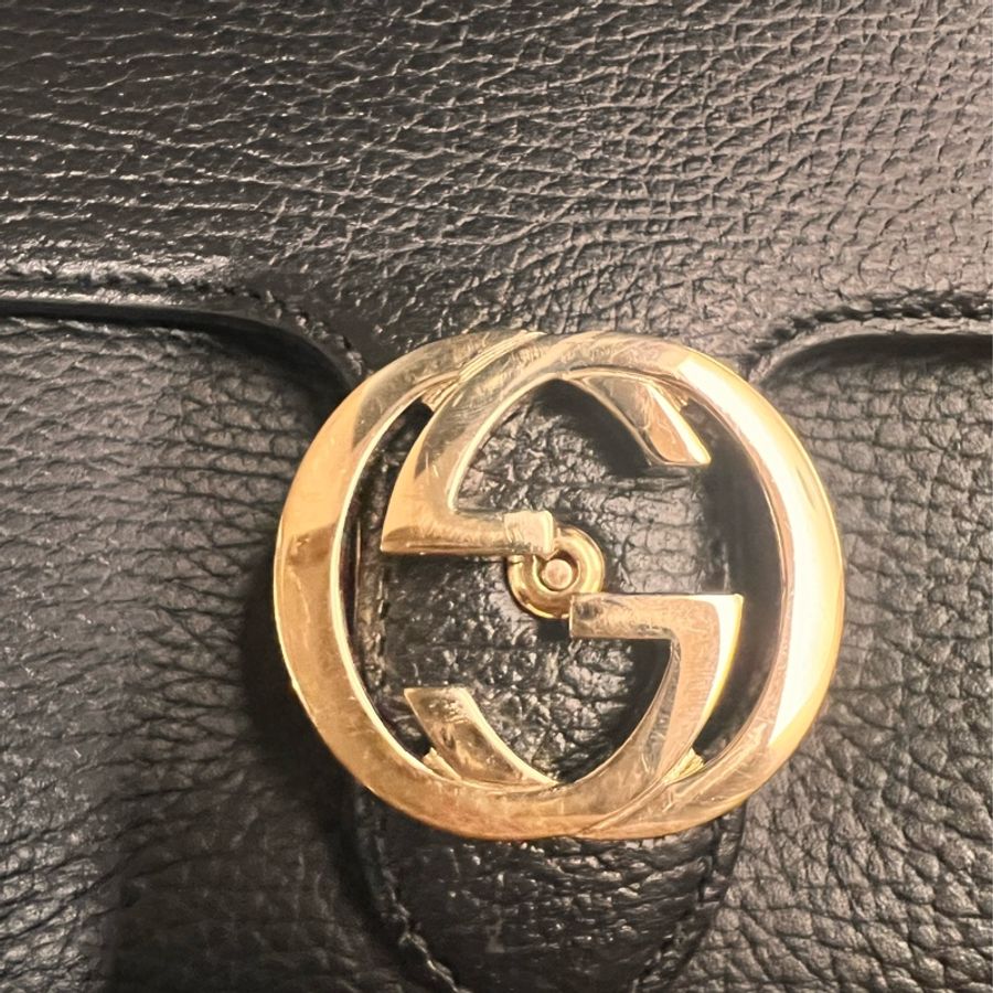《出清換現金‼️》 Gucci 黑色雙logo蛋糕斜背包/黑色/鏈條包-4
