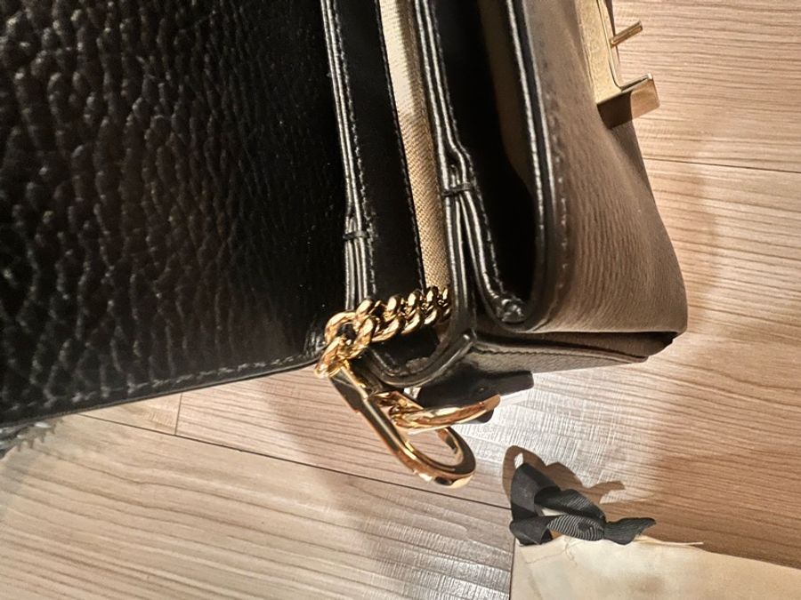 《出清換現金‼️》 Gucci 黑色雙logo蛋糕斜背包/黑色/鏈條包-19