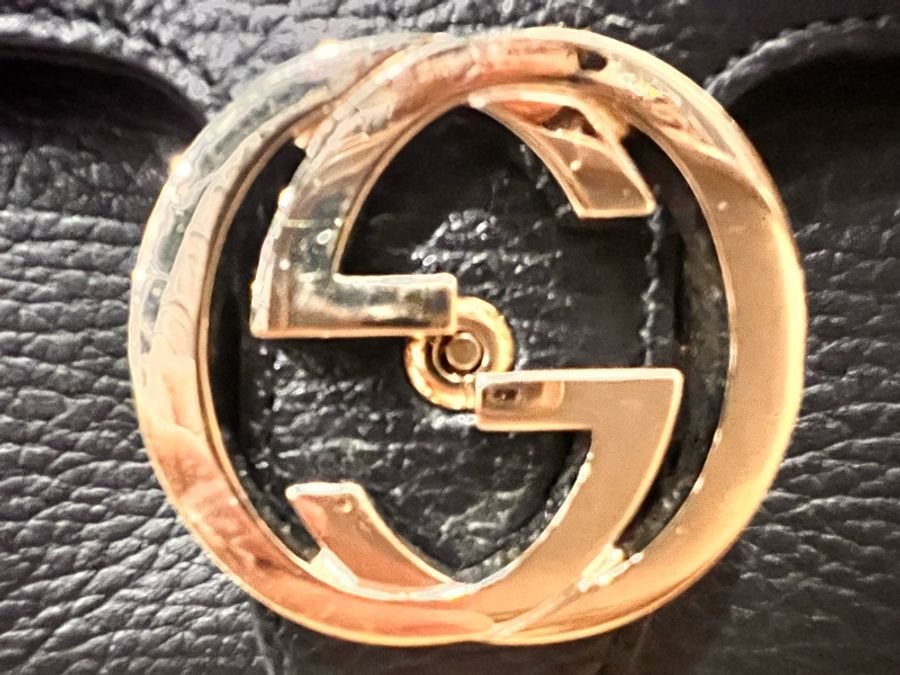 《出清換現金‼️》 Gucci 黑色雙logo蛋糕斜背包/黑色/鏈條包-35