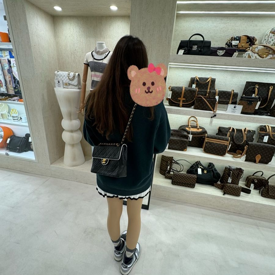 Vintage CHANEL Matelasse 鏈條單肩包 黑白熊貓配色(金鍊)-2