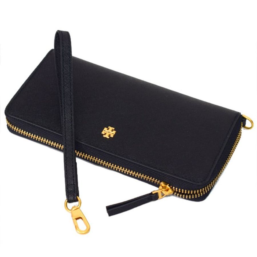 【TORY BURCH】防刮皮革拉鍊長夾-黑色-2