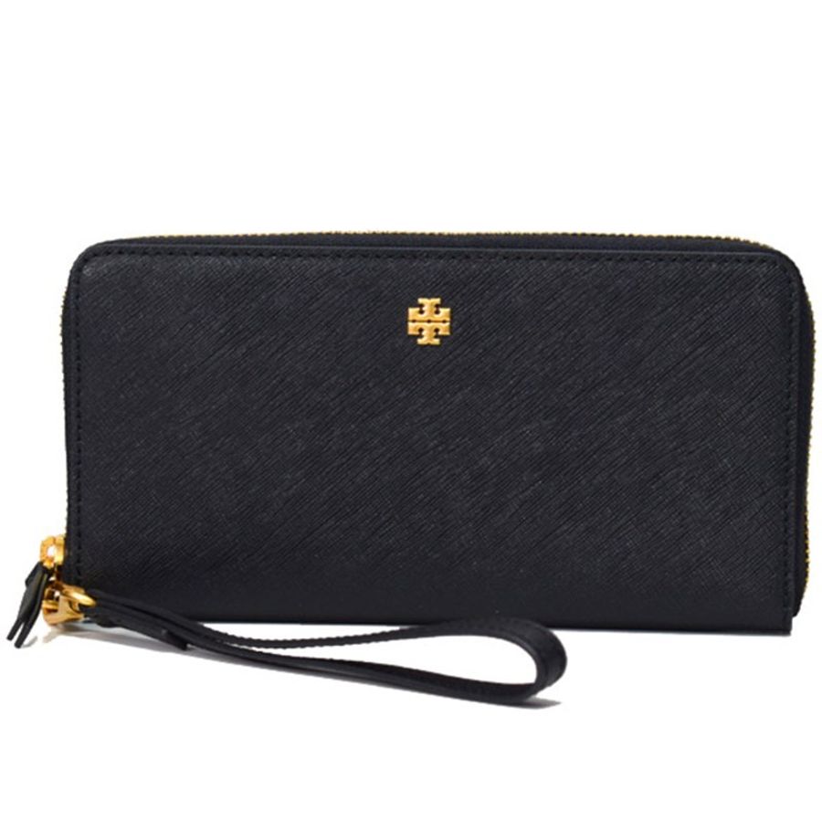【TORY BURCH】防刮皮革拉鍊長夾-黑色-4