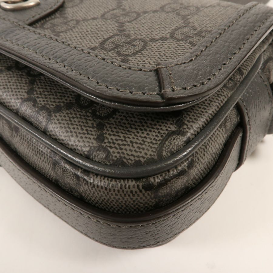 GUCCI 塗層帆布Ophidia Mini Bag銀扣肩背袋-6
