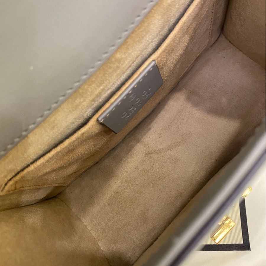 Gucci sylvie 稀有灰色 迷你尺寸約長19cm 寬8cm 高14cm-8