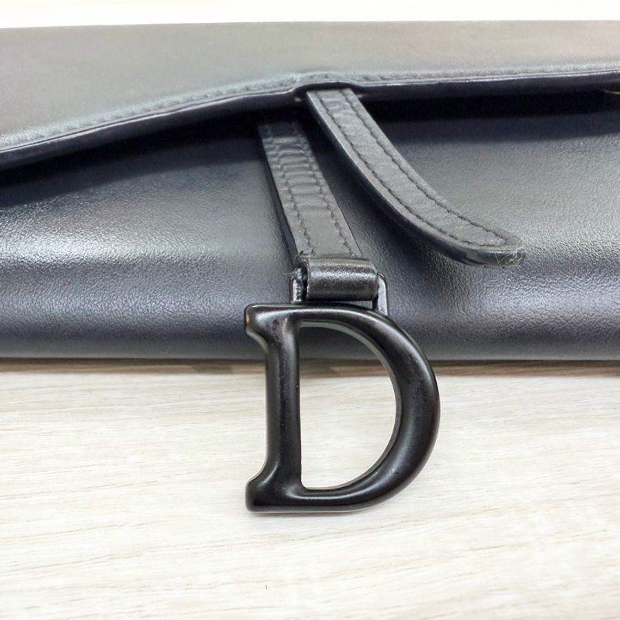 Dior黑色啞光小牛皮馬鞍SADDLE長型黑鍊woc/S5614SLLO-8