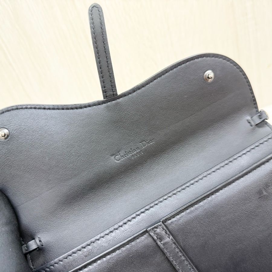 Dior黑色啞光小牛皮馬鞍SADDLE長型黑鍊woc/S5614SLLO-9