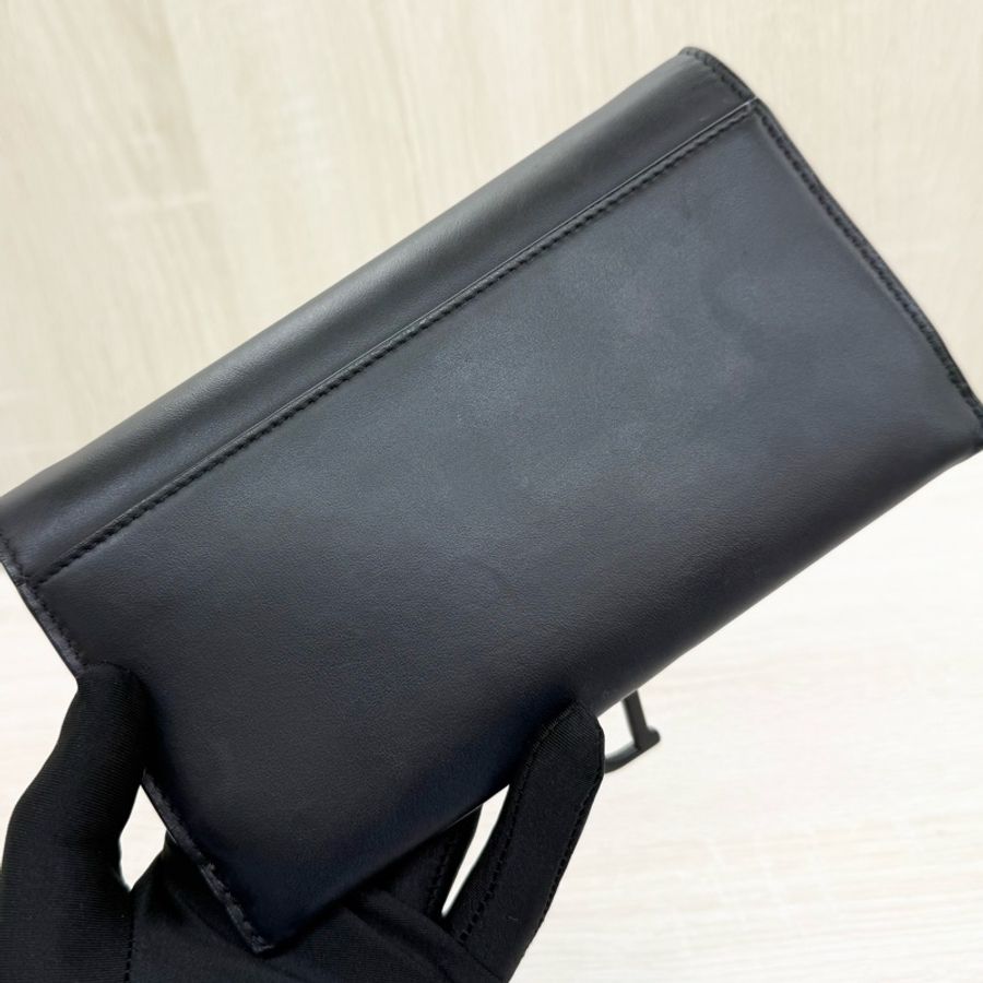 Dior黑色啞光小牛皮馬鞍SADDLE長型黑鍊woc/S5614SLLO-10