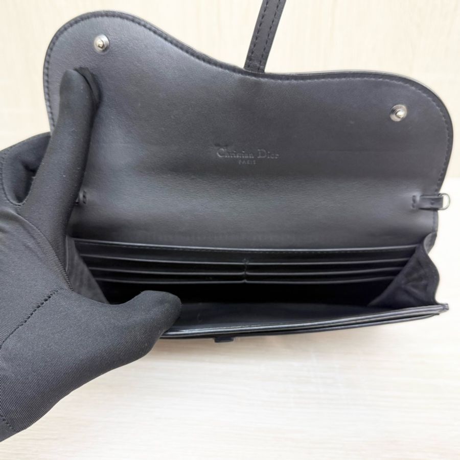 Dior黑色啞光小牛皮馬鞍SADDLE長型黑鍊woc/S5614SLLO-12