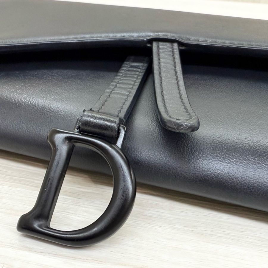 Dior黑色啞光小牛皮馬鞍SADDLE長型黑鍊woc/S5614SLLO-14