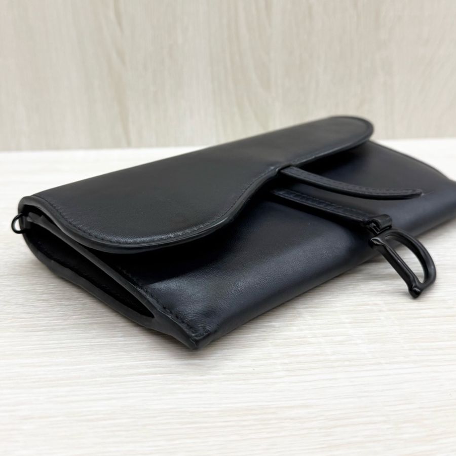 Dior黑色啞光小牛皮馬鞍SADDLE長型黑鍊woc/S5614SLLO-18