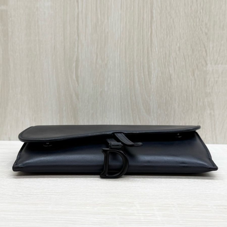 Dior黑色啞光小牛皮馬鞍SADDLE長型黑鍊woc/S5614SLLO-19