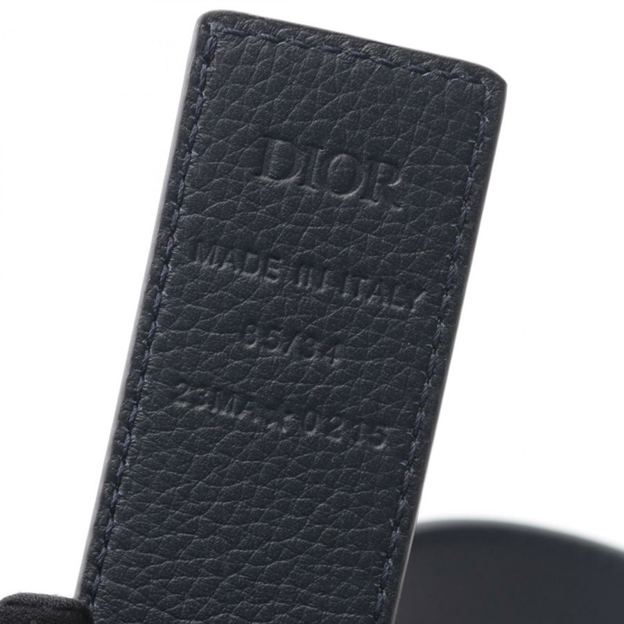 Christian Dior CD logo 皮帶 90cm 4353ORTAMH16Q85 皮革 黑色 海軍藍 全新-3
