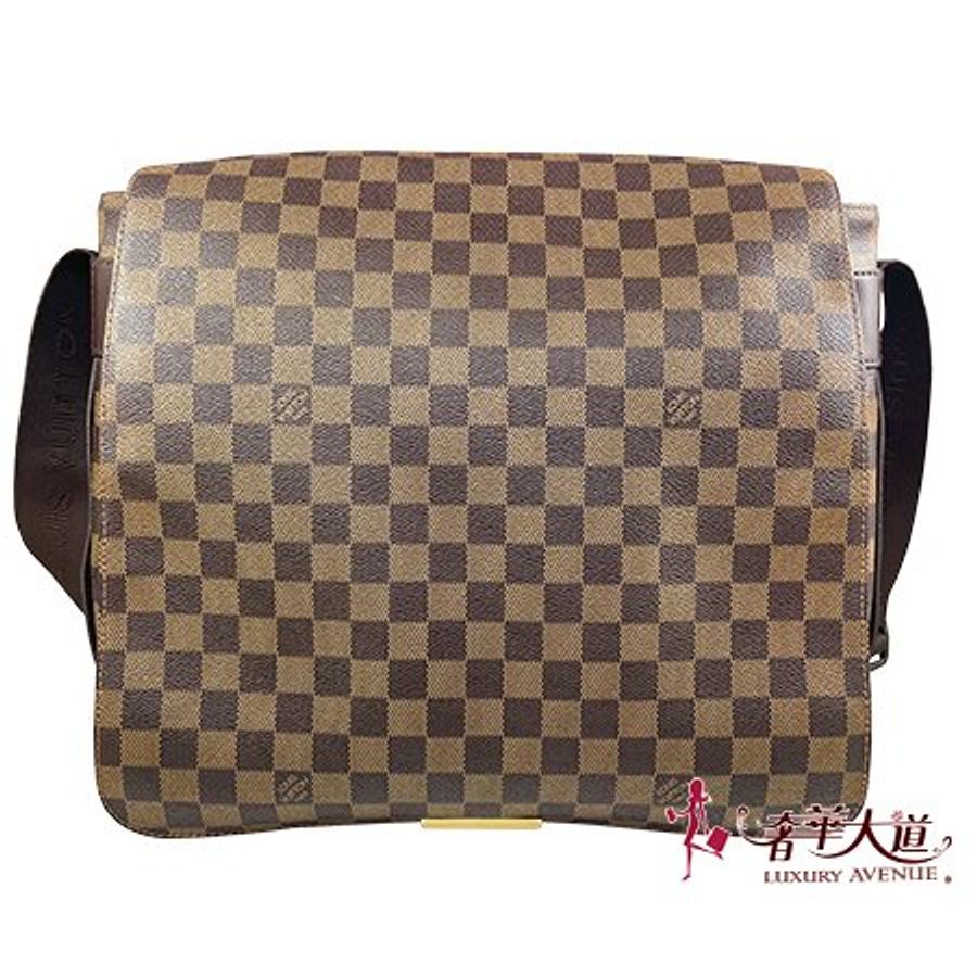 *奢華大道國際精品*【L3262】LV 咖啡色棋盤格BATILLE 王建民斜背包 N45258-0