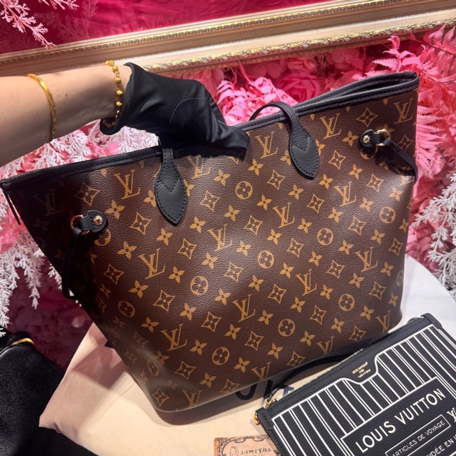 LV 新款neverfull 黑/王吉娜古董精品-3