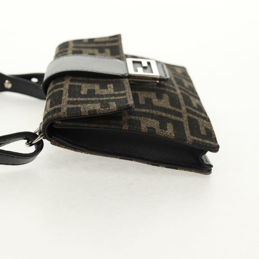 【日本直送】FENDI Zucca帆布法棍單肩包 黑色 棕色 銀色 正品 146069M-2