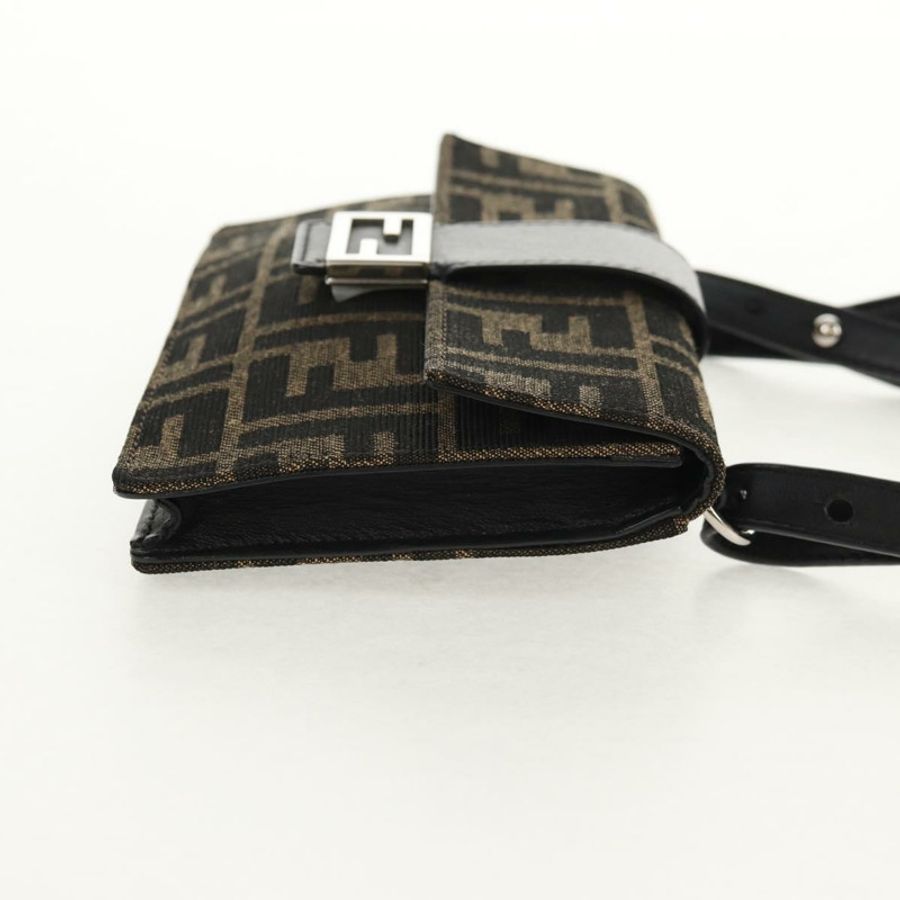 【日本直送】FENDI Zucca帆布法棍單肩包 黑色 棕色 銀色 正品 146069M-3