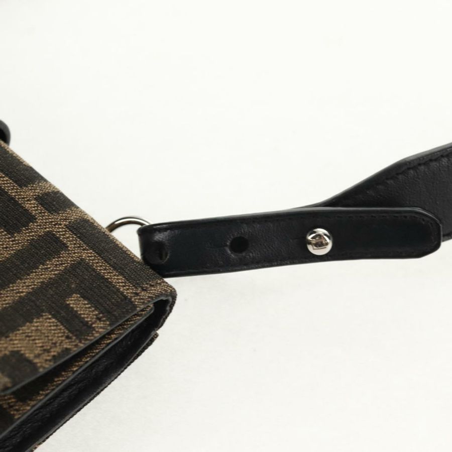 【日本直送】FENDI Zucca帆布法棍單肩包 黑色 棕色 銀色 正品 146069M-7
