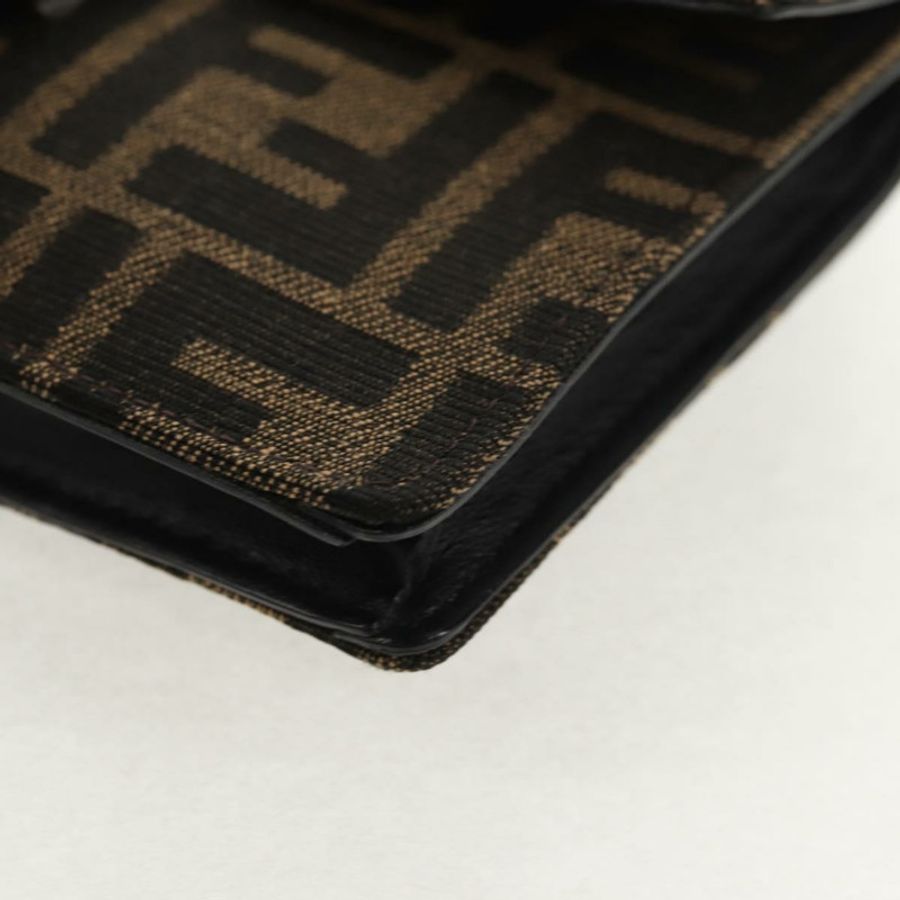 【日本直送】FENDI Zucca帆布法棍單肩包 黑色 棕色 銀色 正品 146069M-15