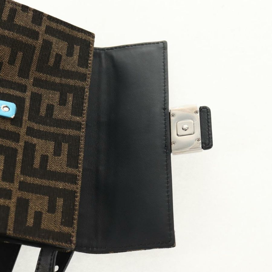 【日本直送】FENDI Zucca帆布法棍單肩包 黑色 棕色 銀色 正品 146069M-19