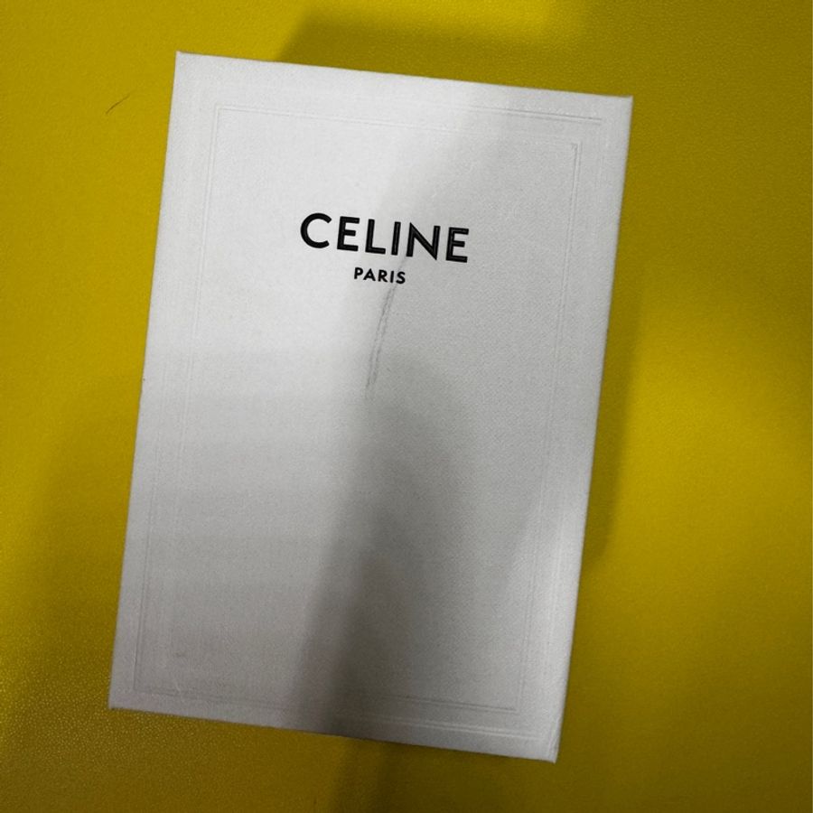 CELINE Triomphe 凱旋門扣三折短夾-老花帆布拼小牛皮黃褐-11