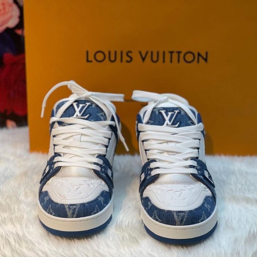 🚨 雙11最後倒數・今晚錯過等明年!【LOUIS VUITTON LV 路易威登】Monogram 牛仔藍運動鞋(下單前須先私訊)-2