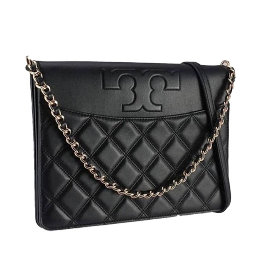 【TORY BURCH】格菱紋皮革翻蓋斜背包-4