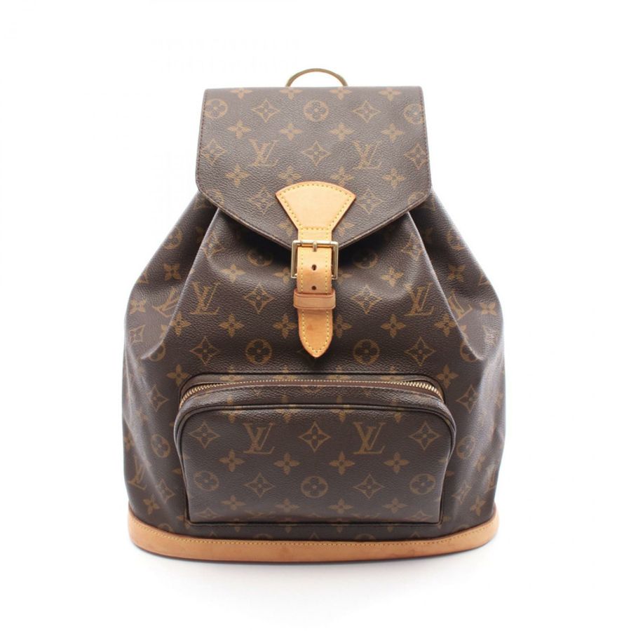 LOUIS VUITTON Montsouris GM Rucksack 背包 M51135 Monogram 帆布 二手 女士-0