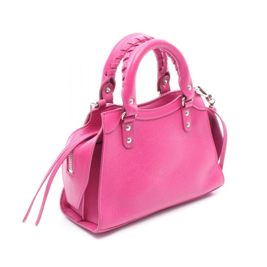 BALENCIAGA Neo Classic Nano 單肩手提包 638527 皮革 粉紅色 二手 女士-1