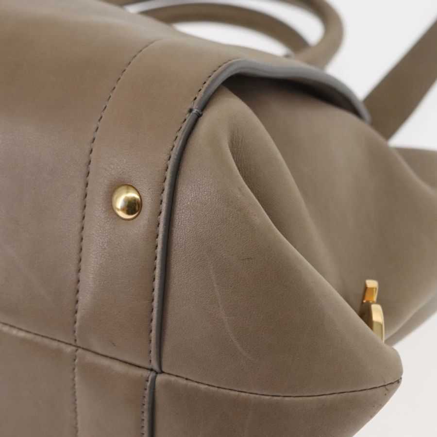 【日本直送】Salvatore Ferragamo Gancini 手提包 皮革 兩用 米色 金色 正品 sw1593-15