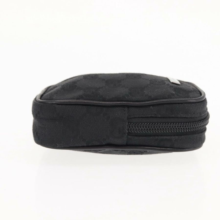 【日本直送】GUCCI GG帆布手拿包 黑色 銀色 74245 正品 am9252-2