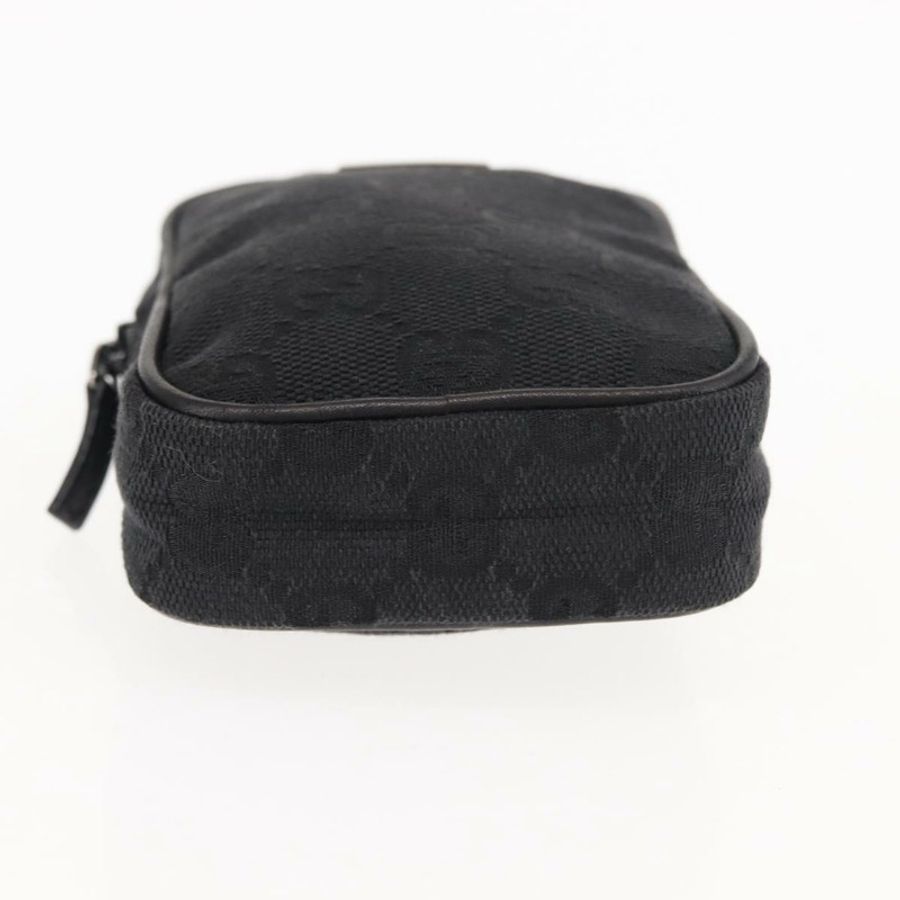 【日本直送】GUCCI GG帆布手拿包 黑色 銀色 74245 正品 am9252-5