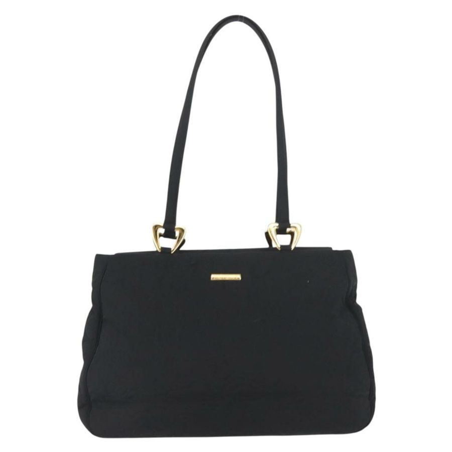 【日本直送】SAINT LAURENT 尼龍黑色金色手提包 Auth bs29972-12