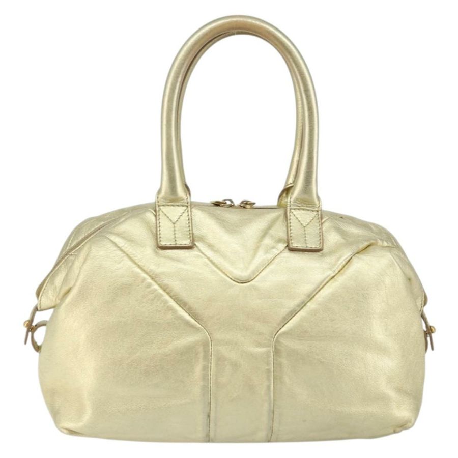 【日本直送】SAINT LAURENT 易 Mini Boston Bag 皮革金色正品 BA6609-1