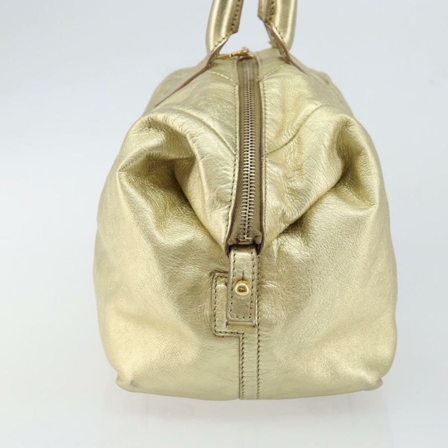 【日本直送】SAINT LAURENT 易 Mini Boston Bag 皮革金色正品 BA6609-3