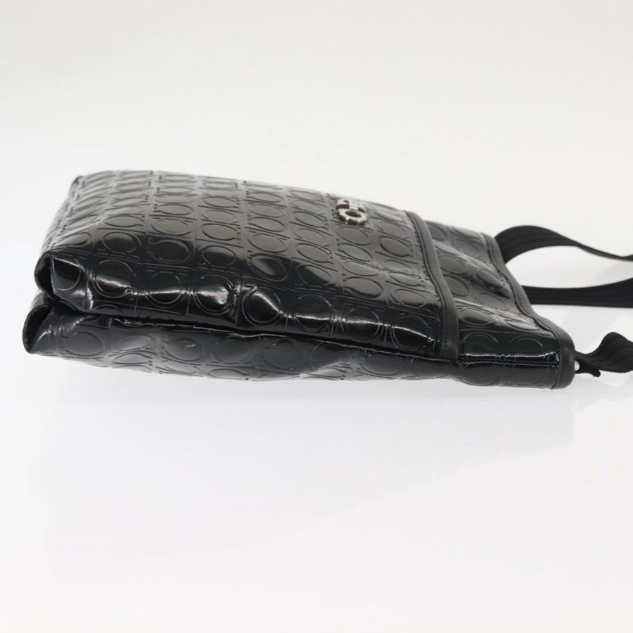【日本直送】Salvatore Ferragamo Gancini 琺瑯黑單肩包 正品 BA6810-2