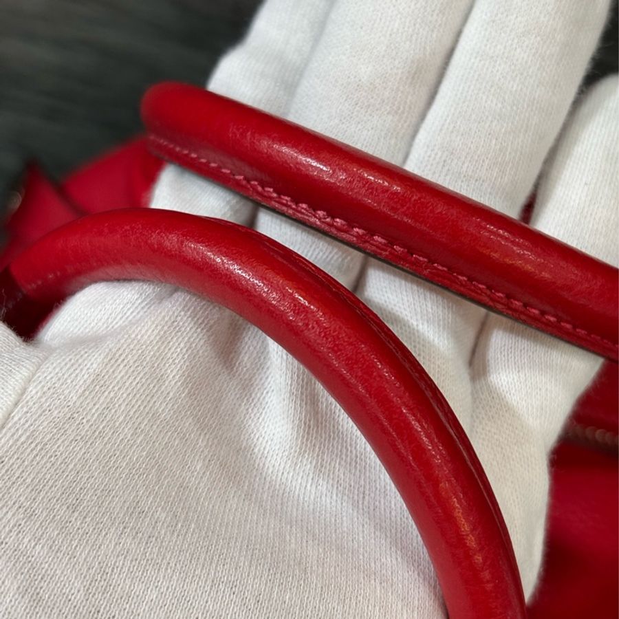 HERMES TC 荔枝皮 蕃茄 紅 銀釦 LINDY 34 手提包 肩背包 2用包 拉鍊包-41