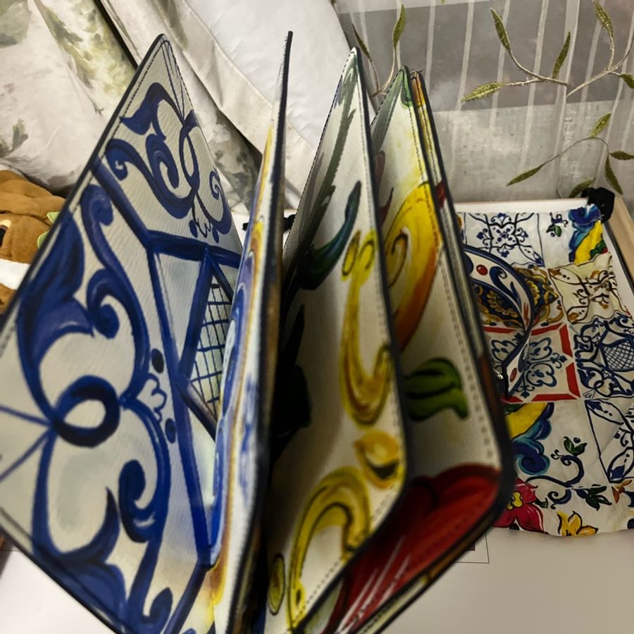 波多米亞風藍色多面風琴特色手提包-短肩帶-8