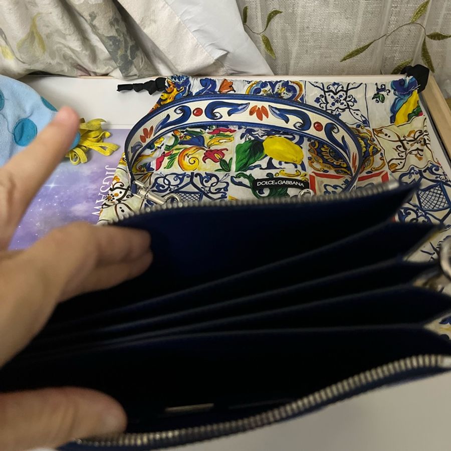 波多米亞風藍色多面風琴特色手提包-短肩帶-9