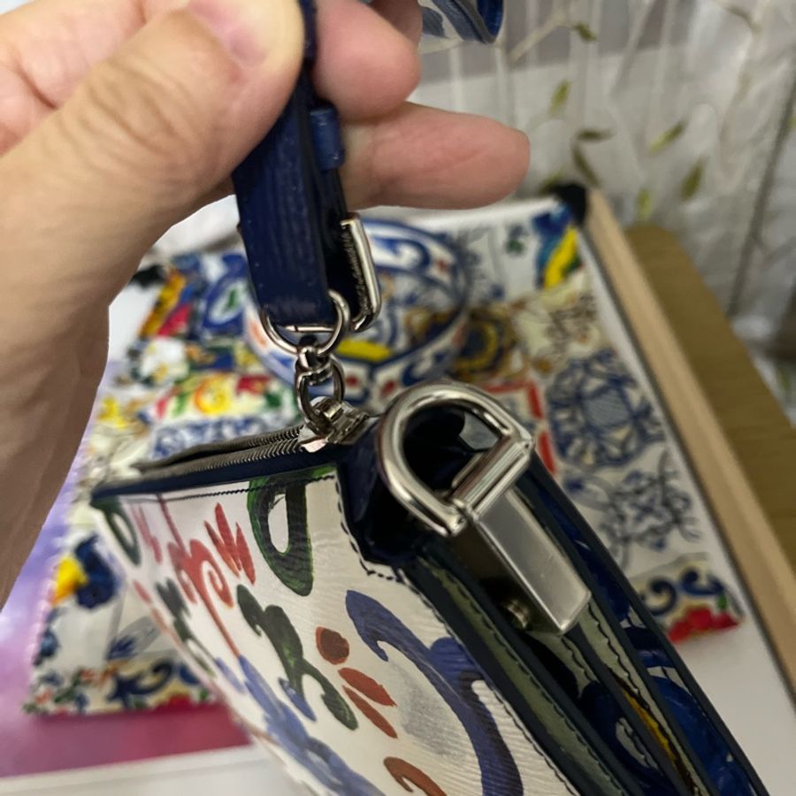波多米亞風藍色多面風琴特色手提包-短肩帶-11