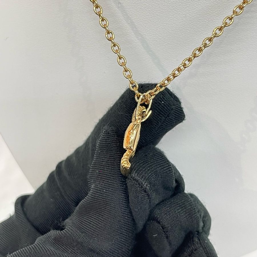 Dior 中古vintage 金色樹紋蝴蝶結項鏈 X735A-4